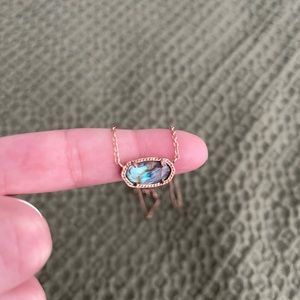 Kendra Scott Elisa Rose Gold Pendant Necklace In Abalone Shell